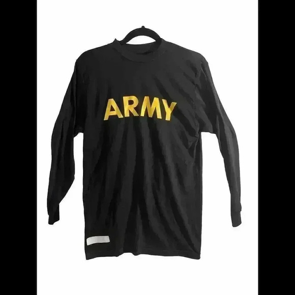 Sport Tek Black US Army Physical Fitness Uniform Long Sleeve PT Shirt Small - Picture 2 of 3